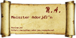 Meiszter Adorján névjegykártya